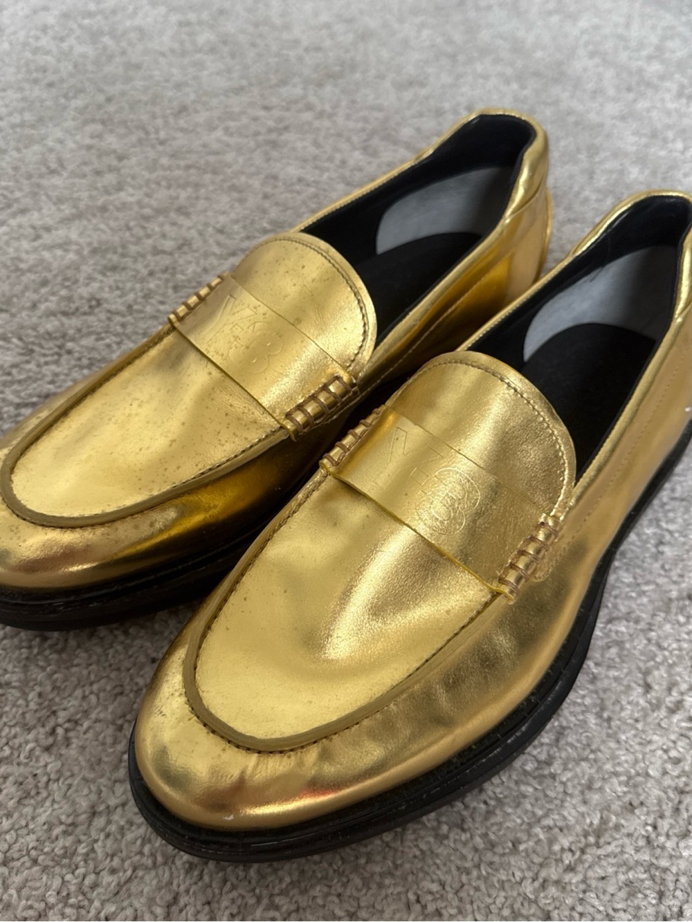 Rare Gold Y-3 Yohji Yamamoto Loafers UK Men's size 6.5